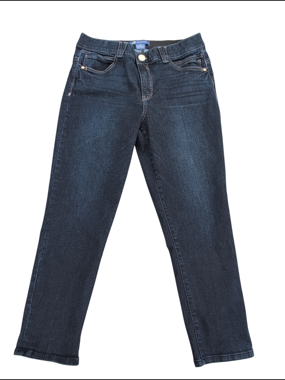 Democracy "Ab"Solutions Jeans Stretch Waistband Skinny Leg Pant Blue Travel 14